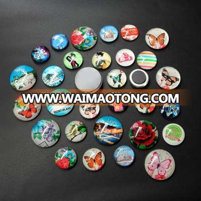 china supplier hot sale glass crystal fridge magnet/2017 customized dome crystal fridge magnets